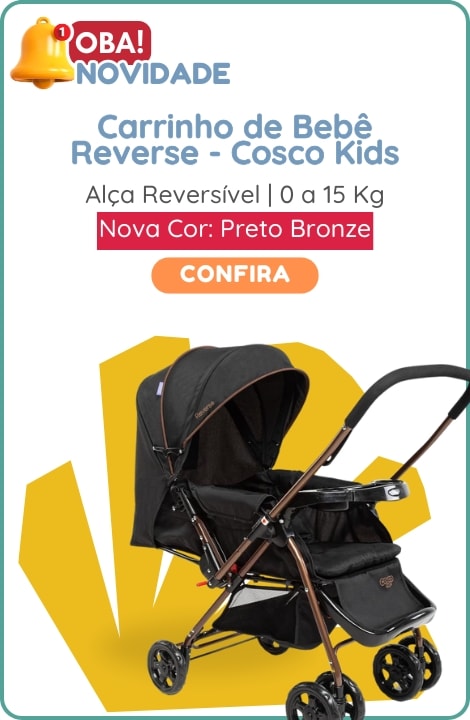 Nova cor: Carrinho Reverse Cosco Preto e Bronze